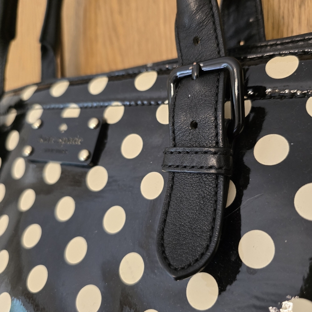 Kate Spade Black and Cream Polka Dot Shoulder Bag, EUC - Picture 2 of 12